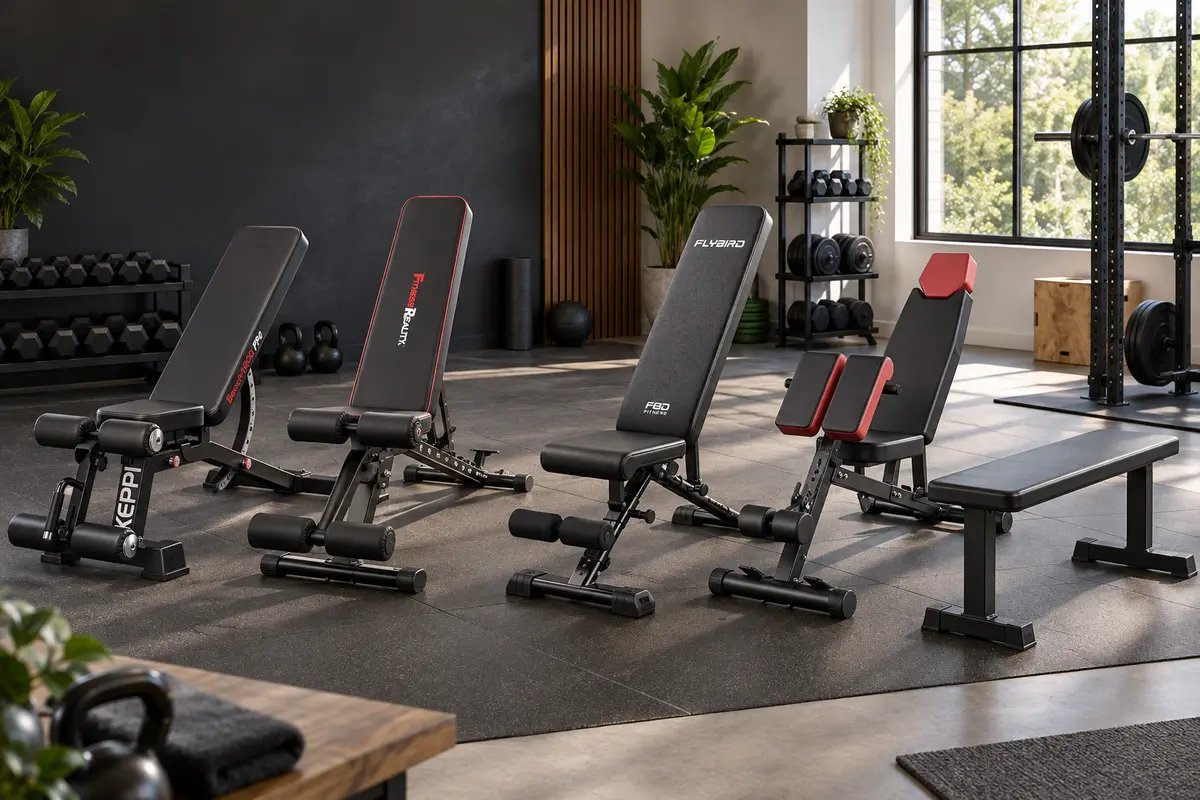 Adjustable weight benches arranged for a home gym comparison