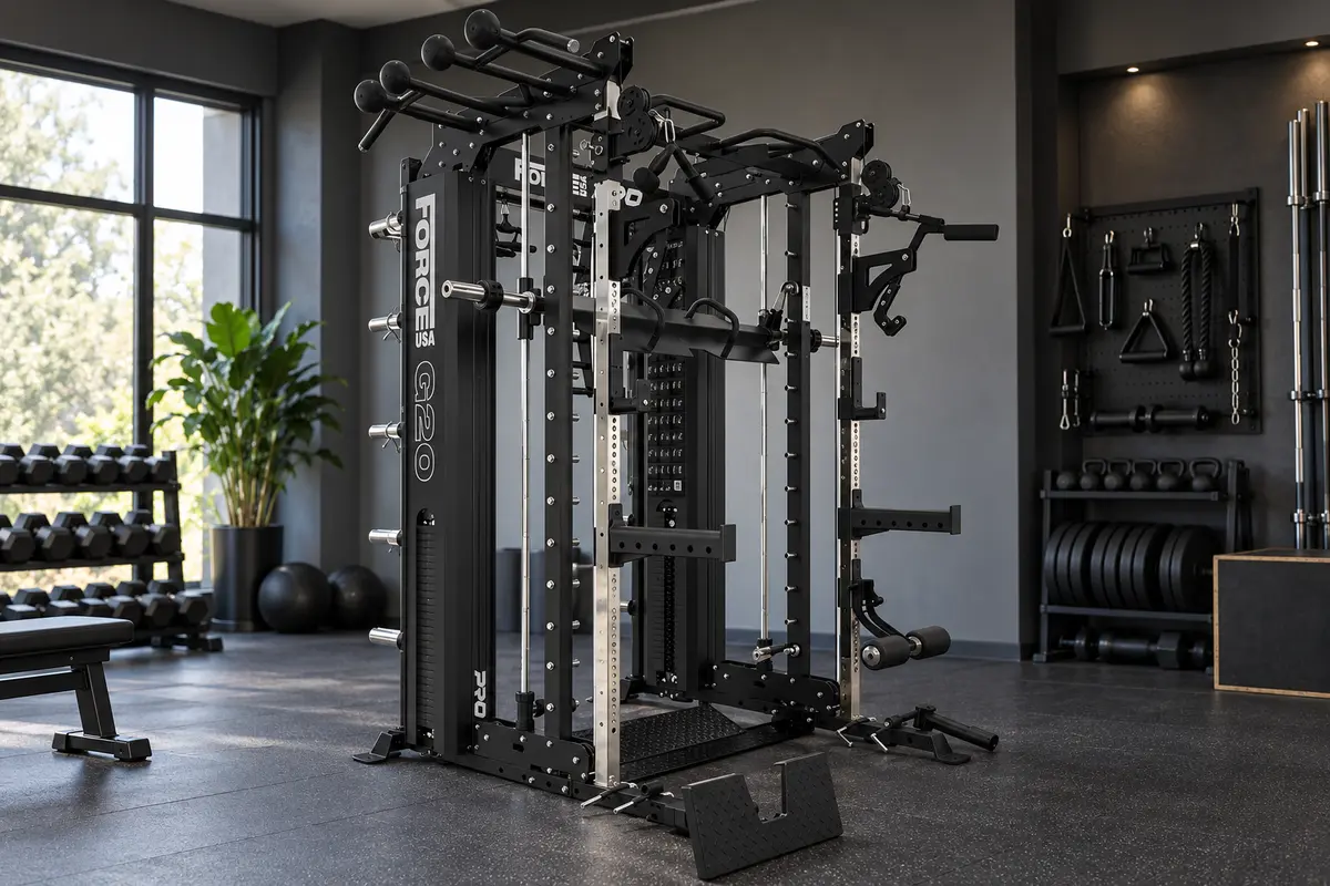 Force USA G20 Pro premium all-in-one trainer in a dedicated home gym