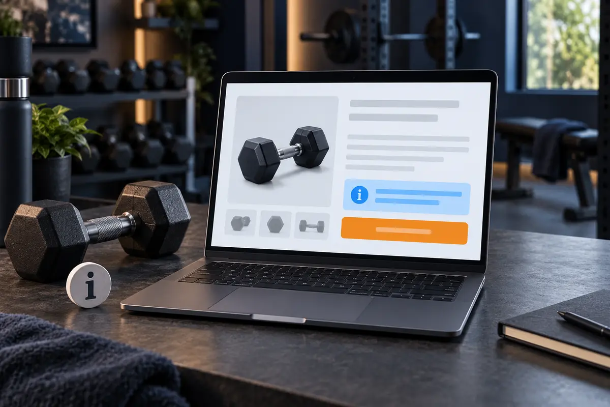 Clear affiliate disclosure positioned near a gym equipment recommendation