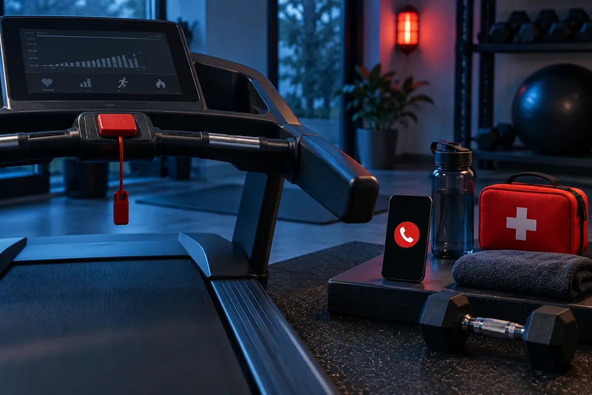 Emergency stop and safety response concept in a home gym